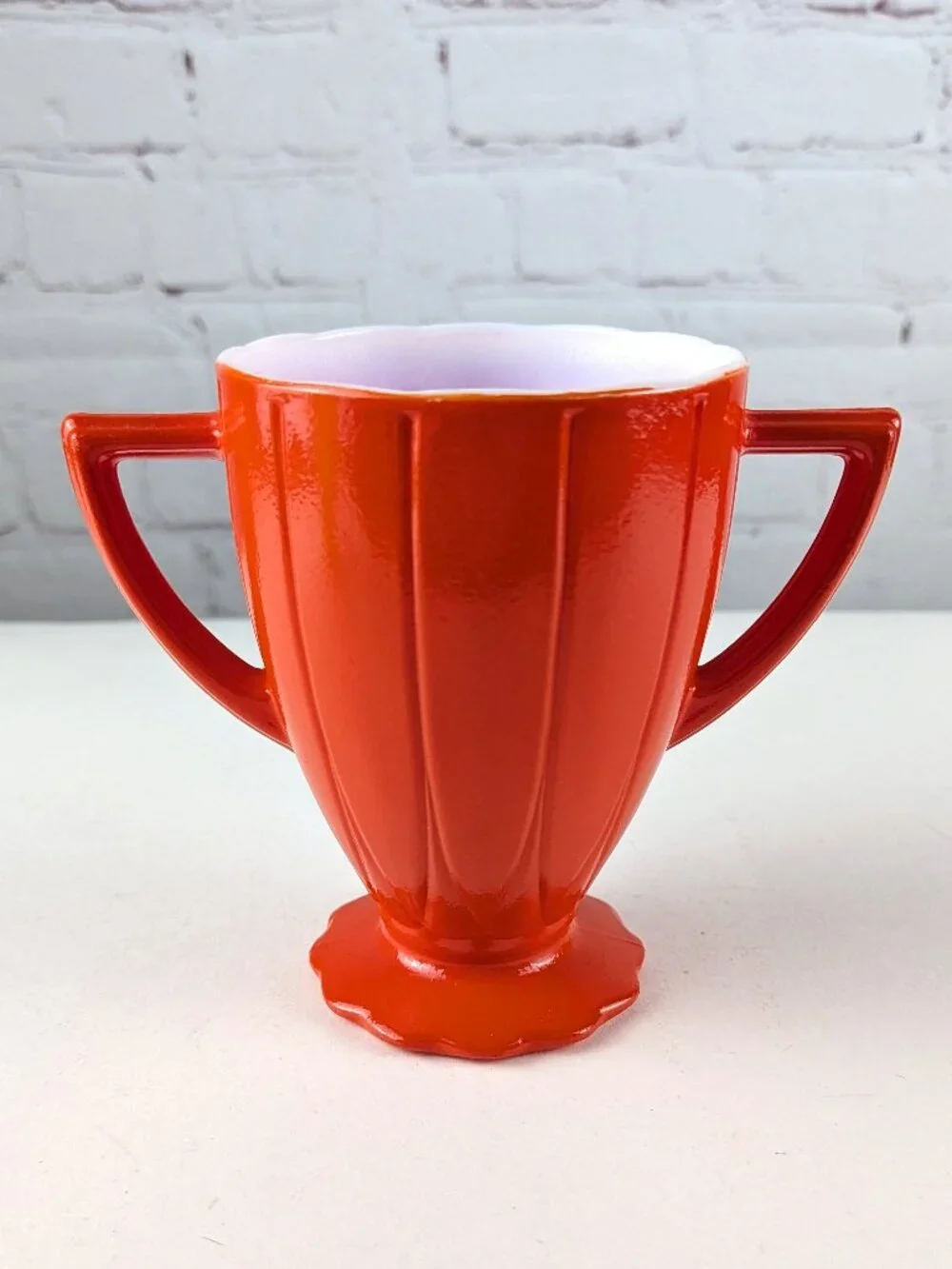 Vintage 40s/50s Hazel Atlas Sugar Bowl Orange Milk Glass